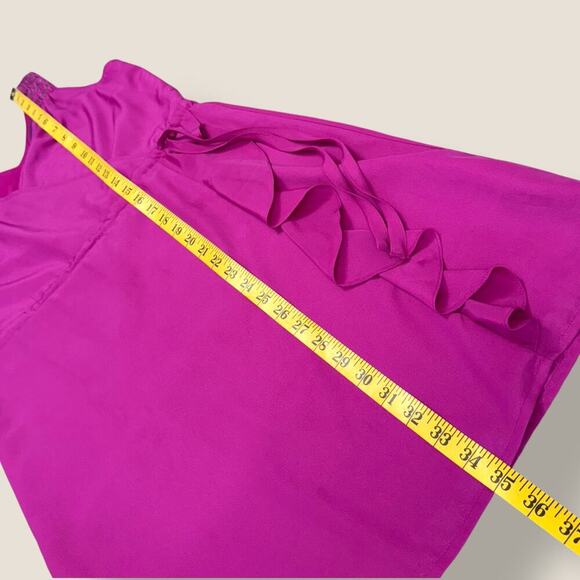 Banana Republic Sleeveless Cross Wrap Tie Waist Ruffles Sheath Dress Size 0 Pink - Picture 11 of 12